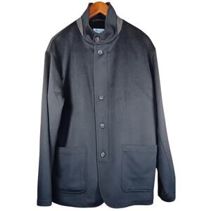 Peter Millar Wade Crown Jacket Men's XL Wool Cashmere Blend Black Chore Coat